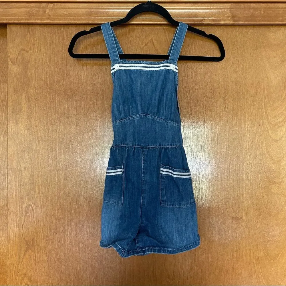 Ralph Lauren Girl's Cotton Denim Overall Romper Blue Size 8